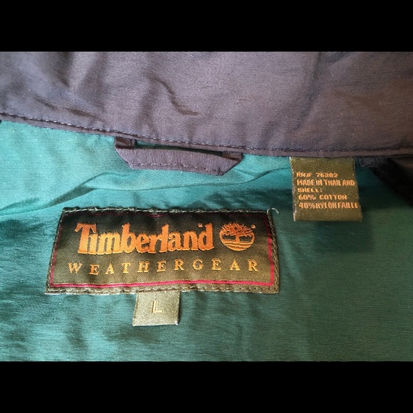 Men’s Timberland Windbreaker Raincoat Black Size L - Picture 6 of 8